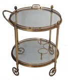 antique glass and brass drink trolley