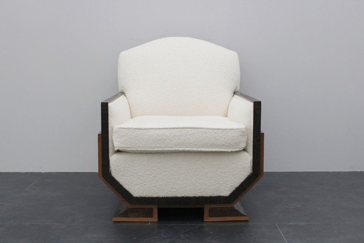 антикварный диван и кресло из ореха и вишни, арт-деко, 20 век
