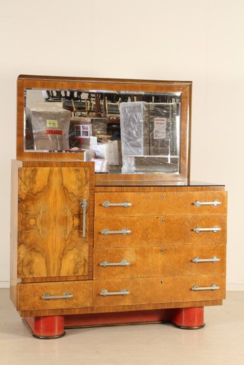 старинная мебель - спальный гарнитур из ореха и стекла, 20 век