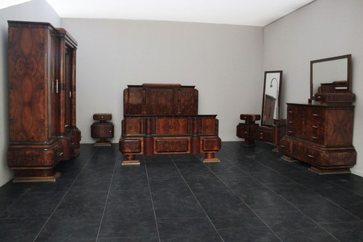 антикварная мебель - спальня арт-деко из ореха и палисандра