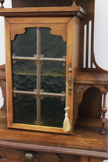 винтажная мебель - витрина ар-нуво из дерева и стекла