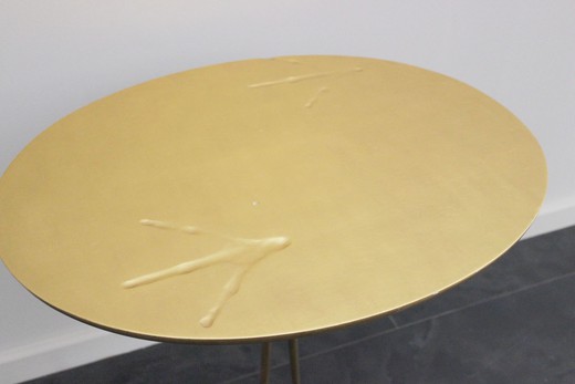 винтажная мебель - круглый стол из металла и золота