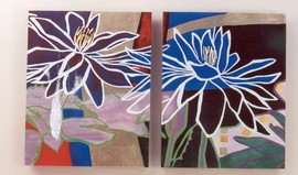 WALL ART 2/SET «FLOWERS». Lam Lee