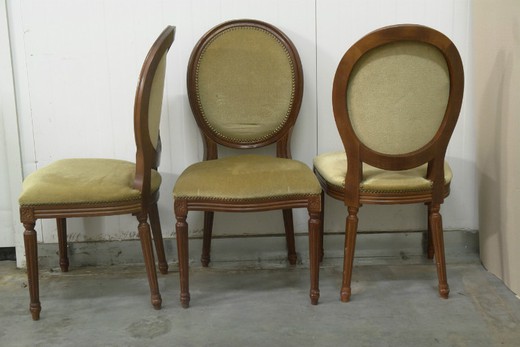 комплект старинных стульев из ореха людовик 16