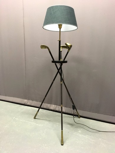 антикварная лампа гольф клуб из бронзы