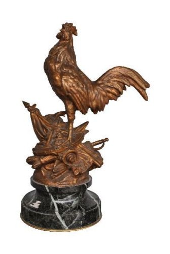 антикварная скульптура галльский петух бронза мрамор