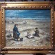 Antique painting "Children on the beach"