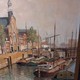 Antique painting "View of the Canal"