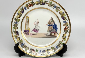 Антикварная тарелка «Урок танца» из коллекции князя Юсупова