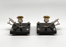 Antique pair candle holders