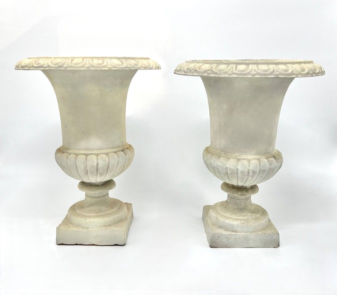 Antique paired flower pots