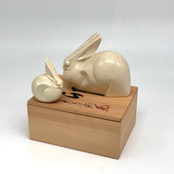 Антикварные скульптуры "Кролики", Япония