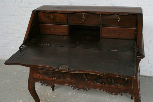рабочий стол луи 15 из ореха, середина 19 века, антиквариат
