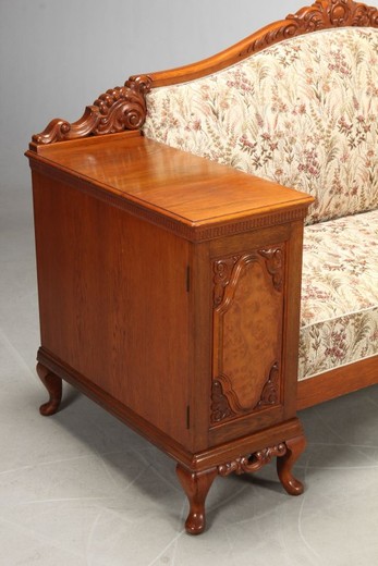 old sofa with drawers in wood northland 20th century (1920)