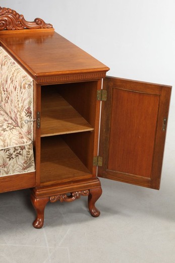 old sofa with drawers in wood northland 20th century (1920)