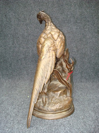 антикварная бронзовая скульптура фазан, начало 19 века