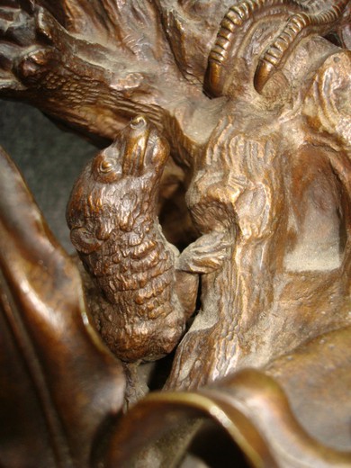 винтажная бронзовая скульптура фазан, начало 19 века