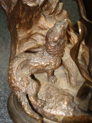 антикварная скульптура из бронзы с патиной, начало 19 века
