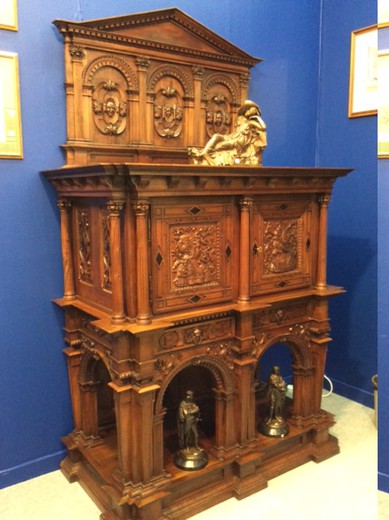 антикварная мебель - итальянский кабинет из ореха, 19 век