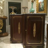 Antique cabinets paired
