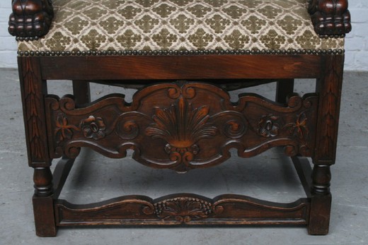 старинная мебель - кресло ренессанс из ореха, 19 век