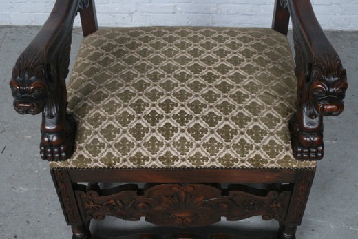 винтажная мебель - кресло ренессанс из ореха, 19 век