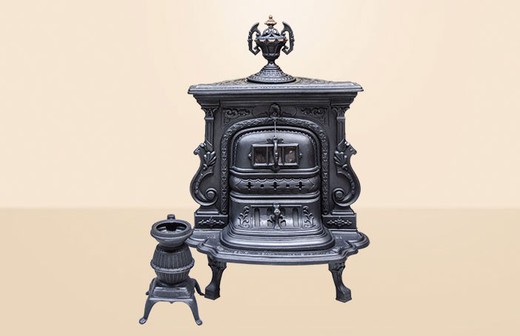 антикварная печка из чугуна, 19 век