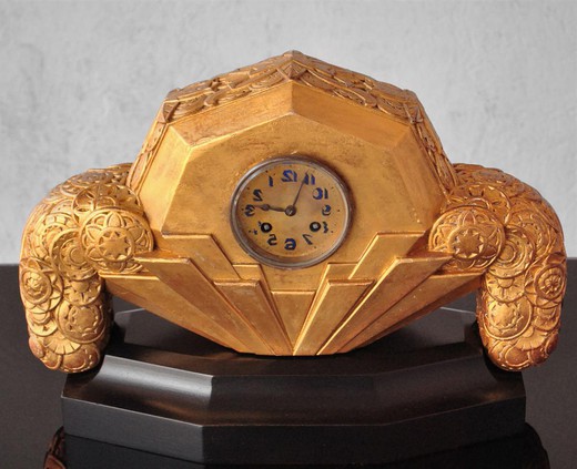 старинные часы с золочением ар деко, 20 век
