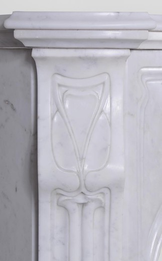 винтажный камин из мрамора, стиль ар нуво, 19 век