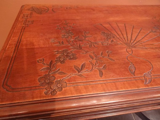 винтажный игровой стол из дерева, 19 век