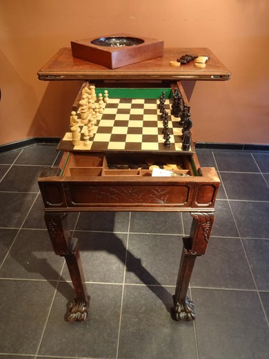 антикварный стол для игр из массива дерева, 19 век