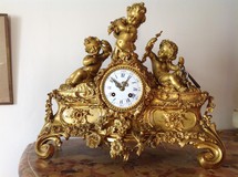 antique gilded bronze clock