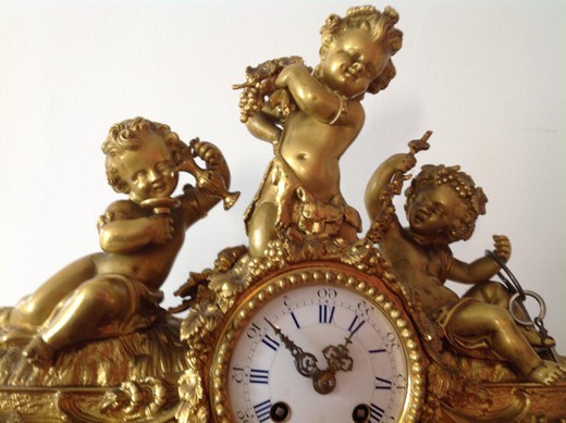 винтажные настольные часы из бронзы, 19 век