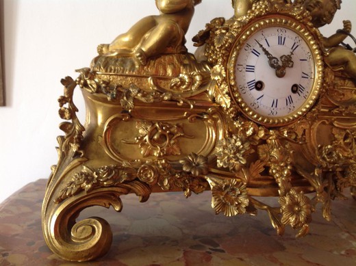 антикварные бронзовые часы 19 века