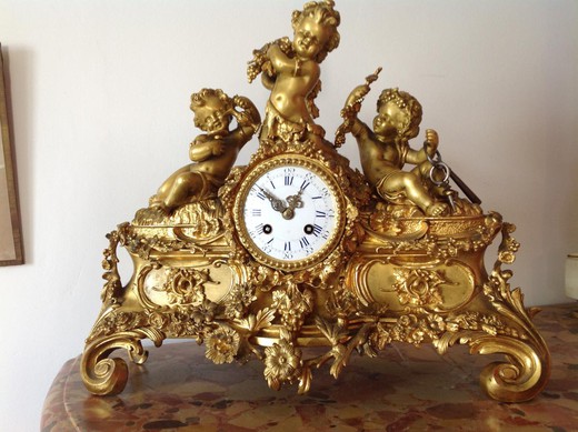 винтажные бронзовые часы 19 века