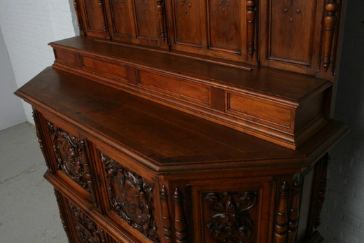 старинная мебель - кабинет в стиле готика из ореха, конец 19 века