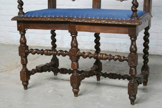 винтажная мебель - скамья в стиле охота из дуба, 19 век