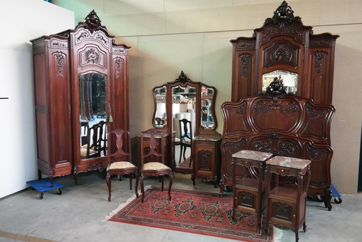 антикварный спальный гарнитур рококо, 19 век