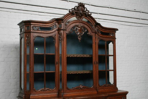 старинный книжный шкаф людовик 15 из дуба, 19 век
