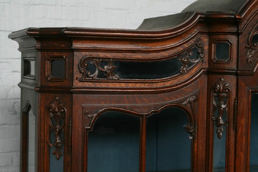 винтажный книжный шкаф людовик 15 из дуба, 19 век
