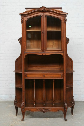 антикварный кабинет в стиле луи 15 из ореха, 19 век