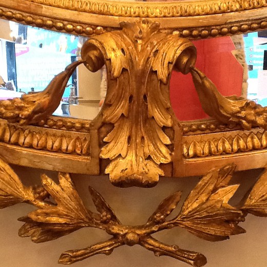 винтажное зеркало в стиле наполеон 3 из дерева с золотом, 19 век