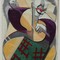 antique painting clown