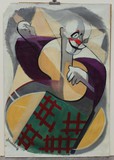 Антикварная картина "Клоун"