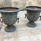 antique pair cast iton vases