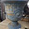 antique pair cast iton vases
