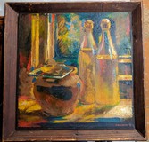 Картина «Натюрморт с бутылками масла»