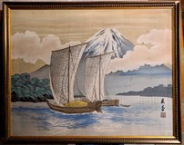 Картина на шелке «Вид Фудзиямы»