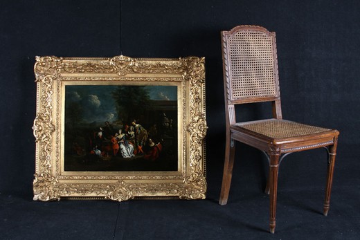 винтажная картина брокеры и куртизанки, масло, 18 век