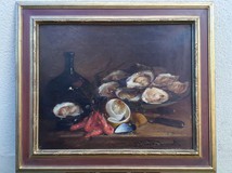 antique picture with oysters
